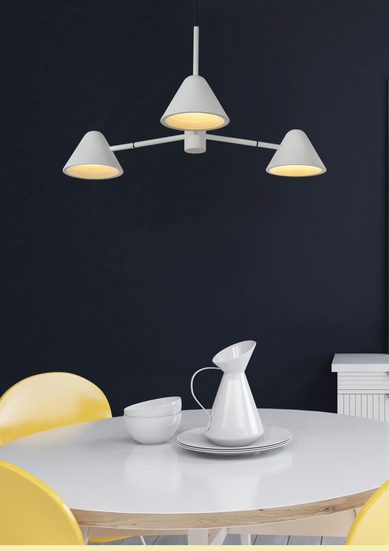 DEVON - Závesná lampa - 3x5W LED - biela